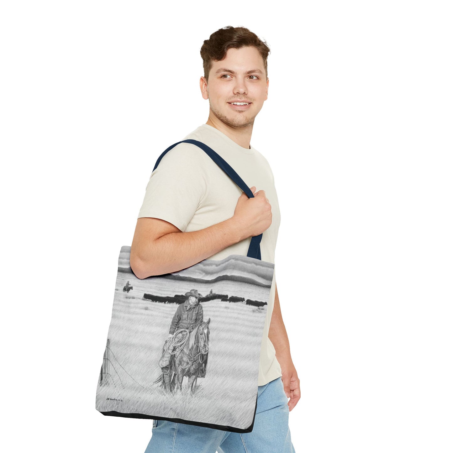 "The Passing Storm" Tote Bag, Western Style Shopping Tote, Equestrian Gift, Farmhouse Decor, Horse Lover Accessory