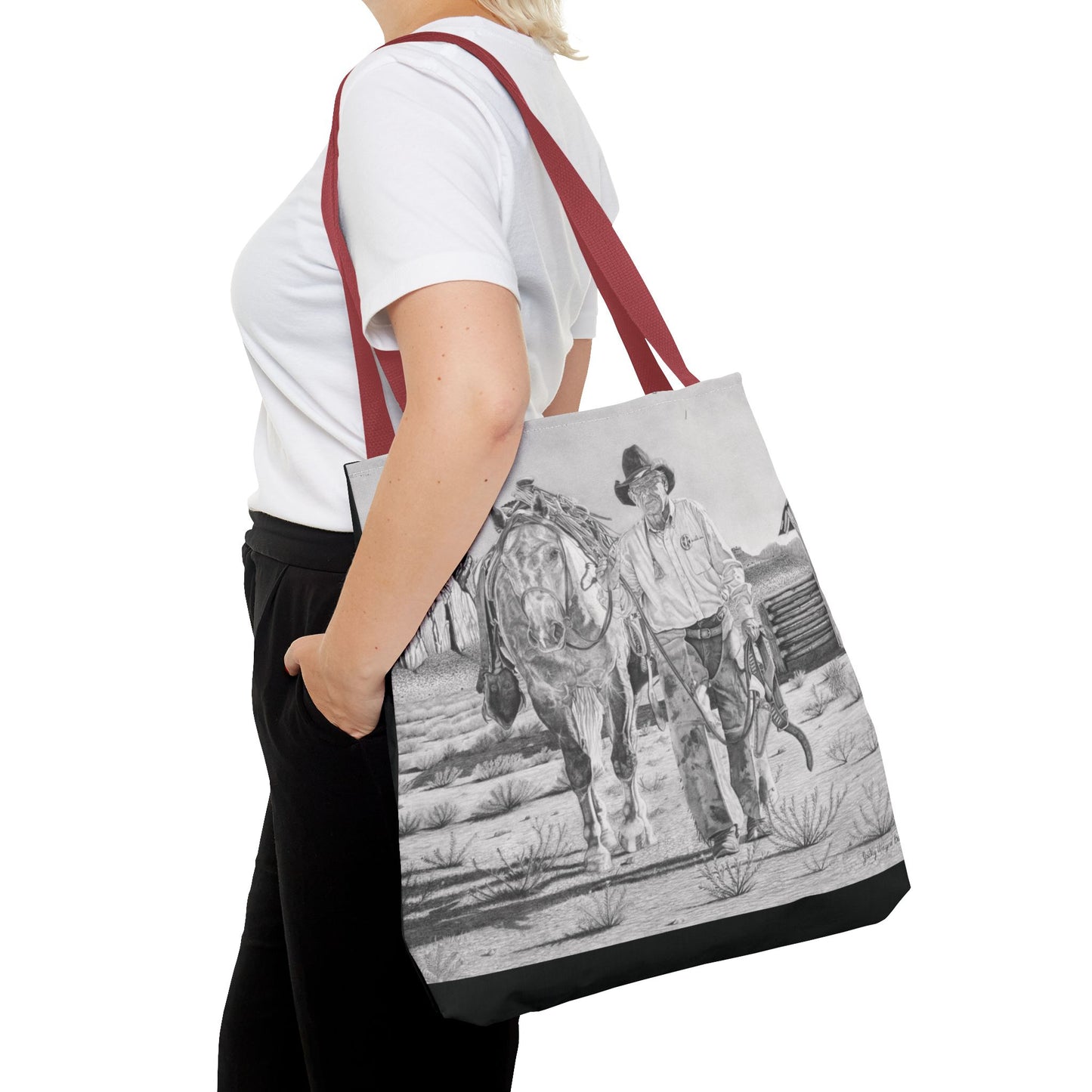 "On The Trail of Outlaw" Western Art Tote Bag