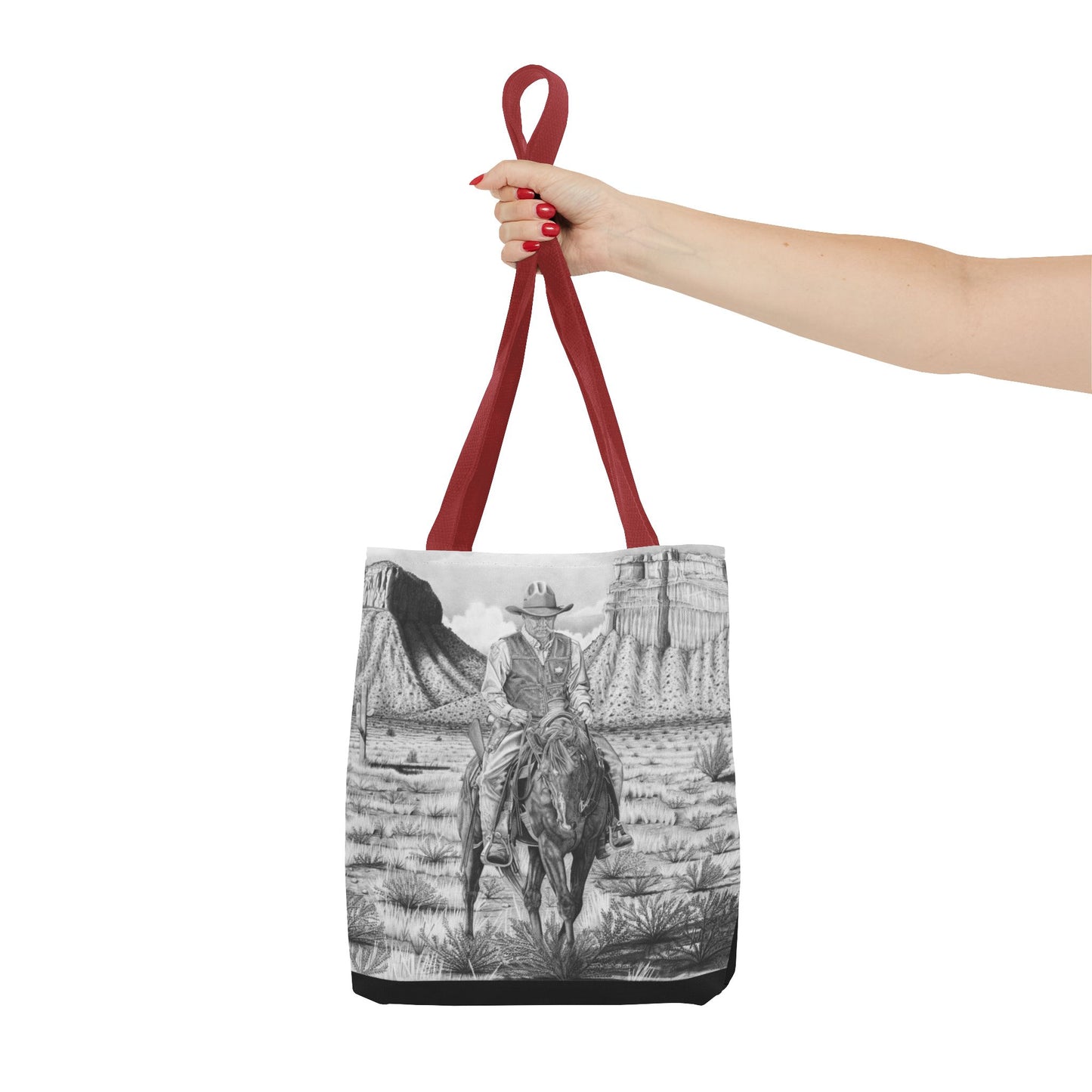 "On the Outlaw Trail "Tote Bag, Western Style Shopping Tote, Equestrian Gift, Farmhouse Decor, Horse Lover Accessory