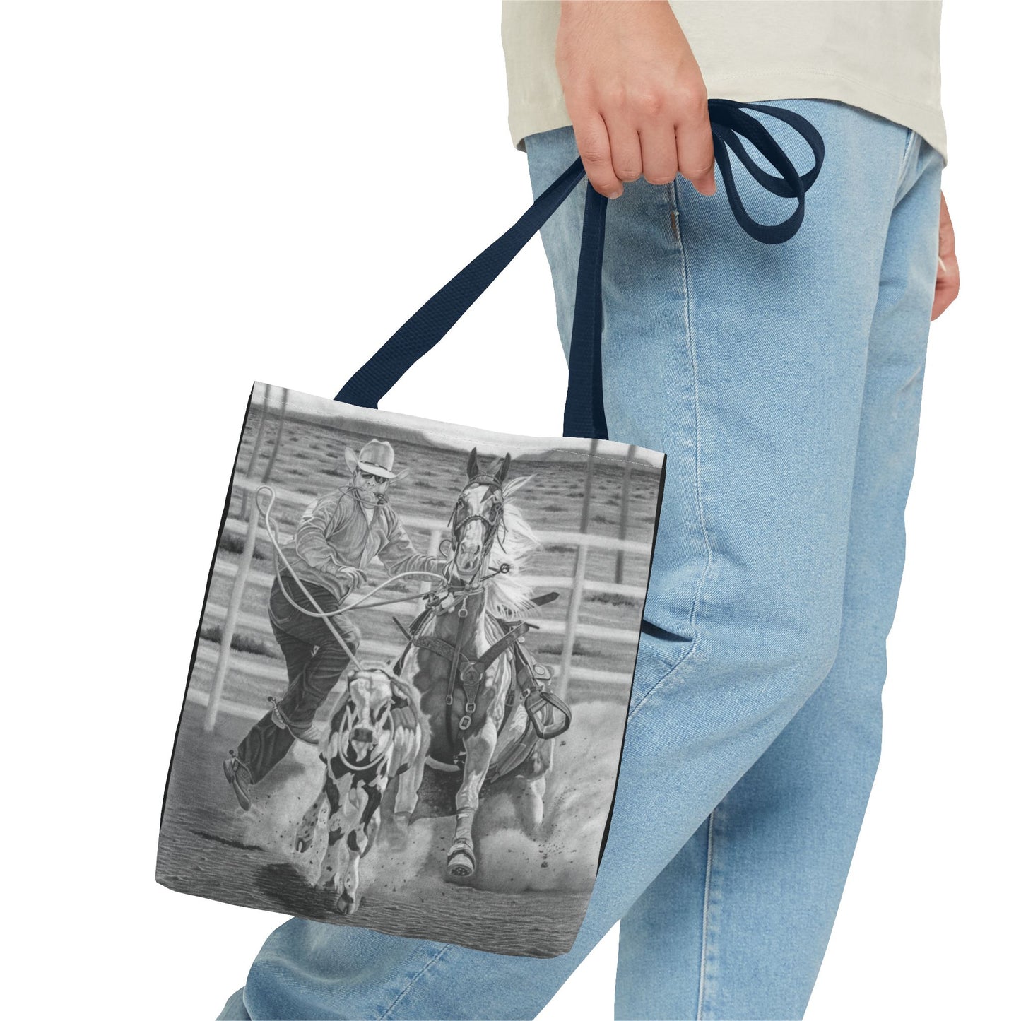 "Stone Cold Throw" Western Art Tote Bag