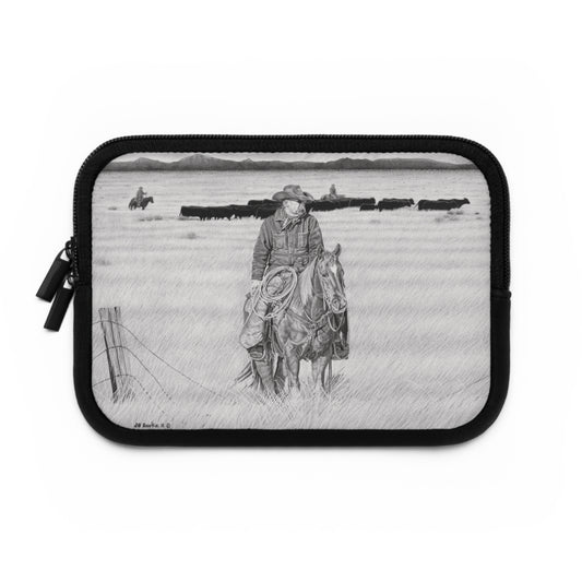 "The Passing Storm" Rustic Cowboy Laptop Sleeve, Western Cowpoke Case, Unique Gift for Ranch Lovers, Rodeo Accessories, Durable Tech Cover