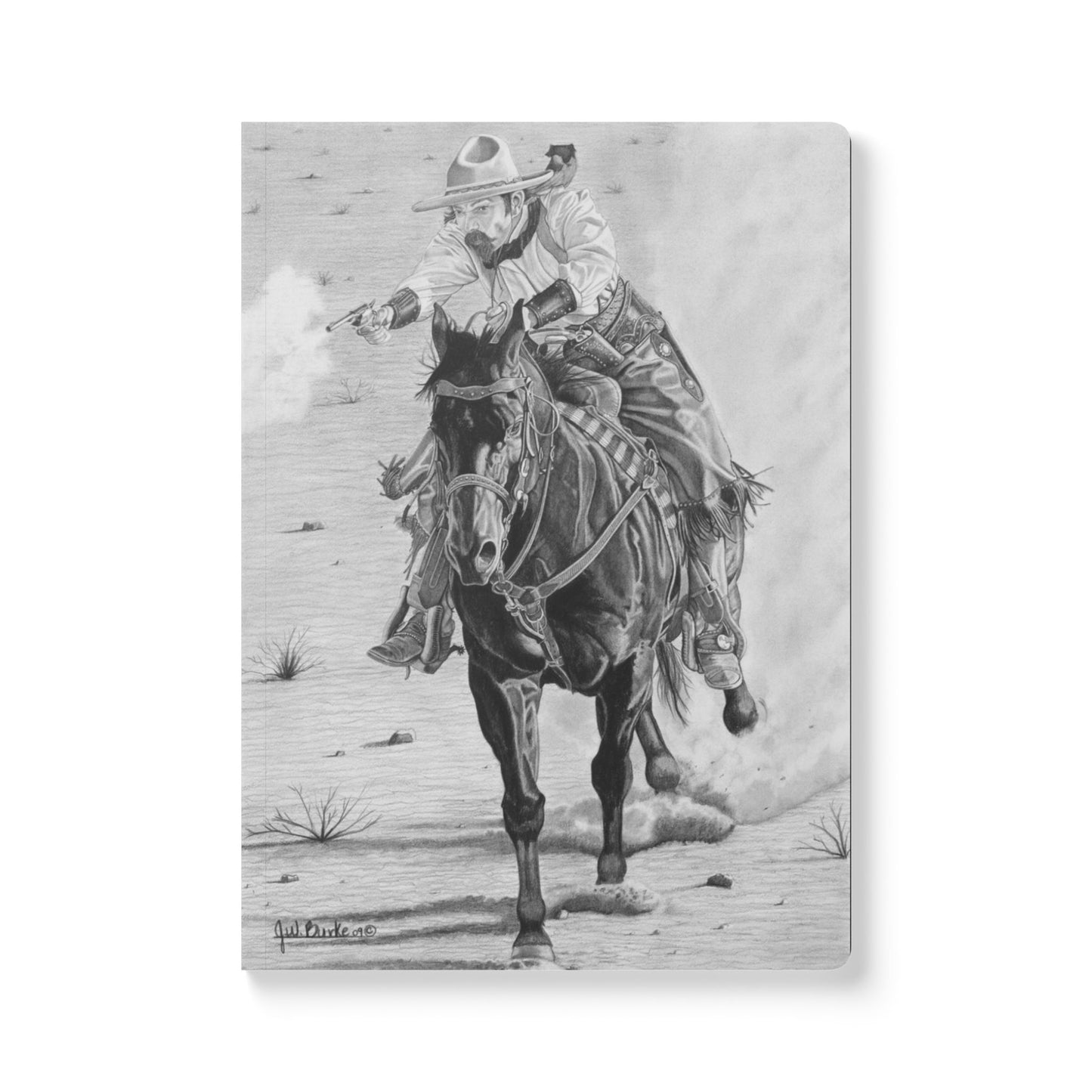 "Wild Bill Rides Again" Native American Wildlife Softcover Journal, Notebook for Writing, Artistic Gift, Travel Journal, Eco-Friendly Stationery, Unique Artwork