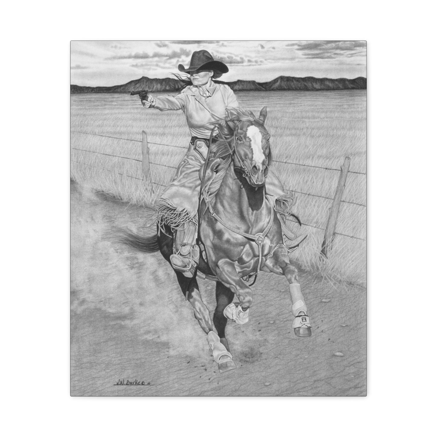 "Dangerouse and Beautiful" western art on canvas