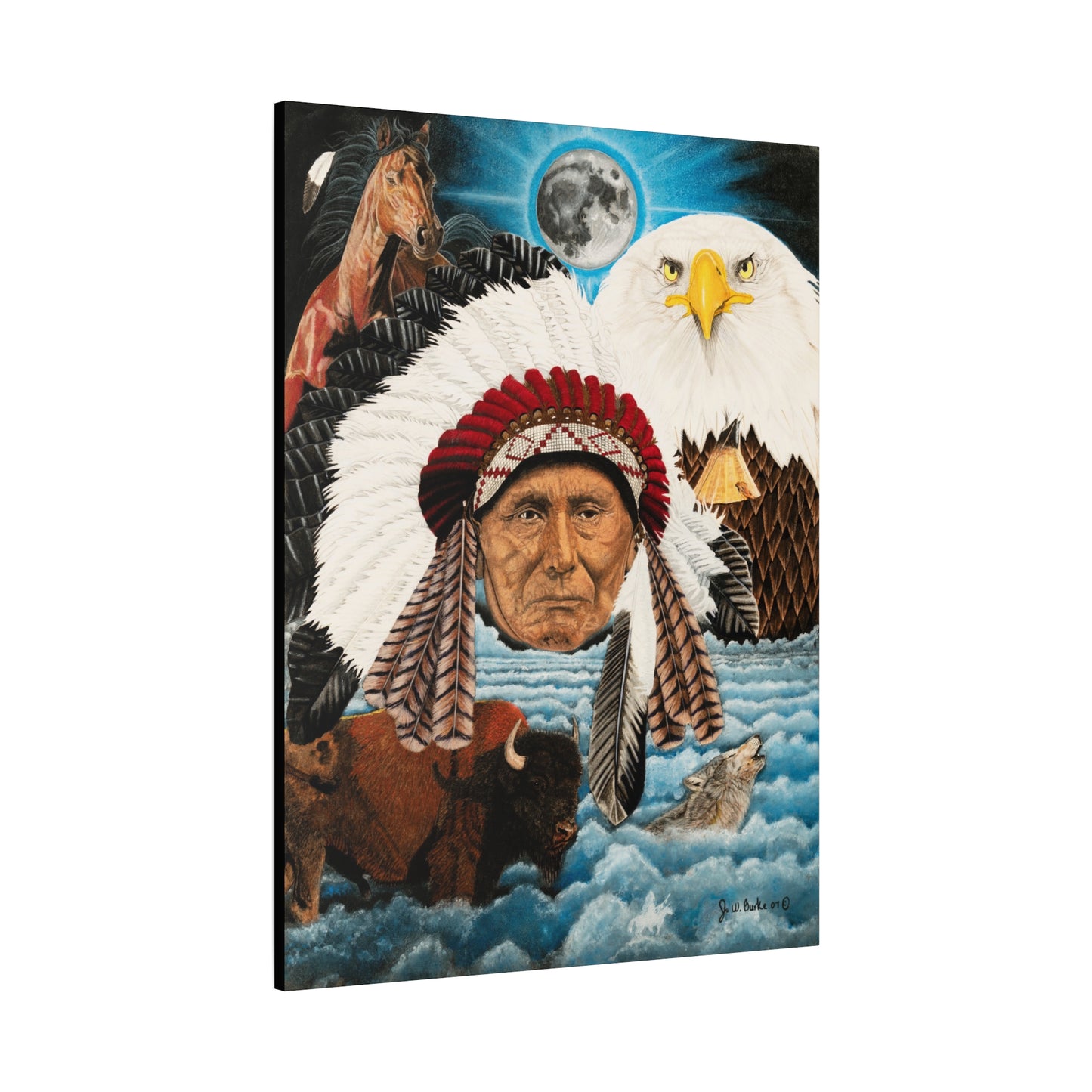 "Dream of Chief Joseph" western art on canvas