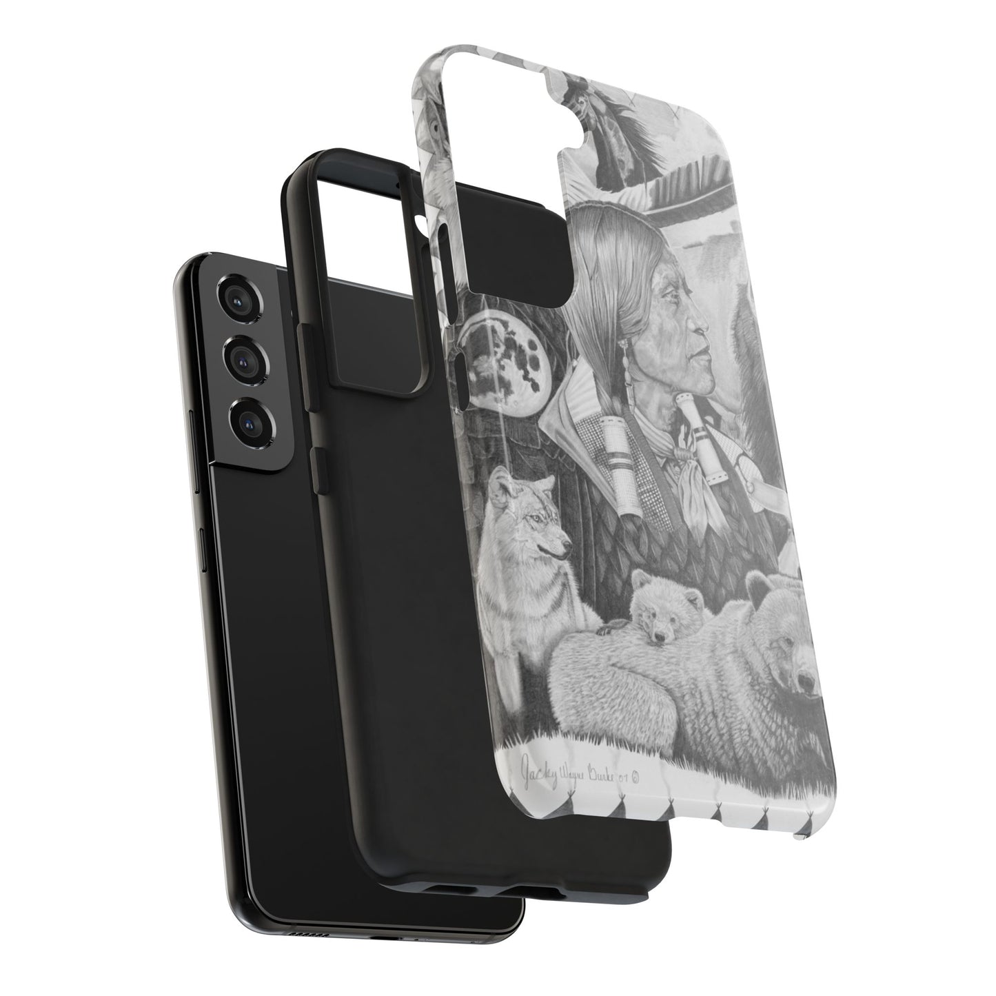 "Two Moon Apache Dream" Western Rodeo Phone Cases, Cowboy Design, Tough Protection, Gift for Him, Ranch Decor, Durable Style