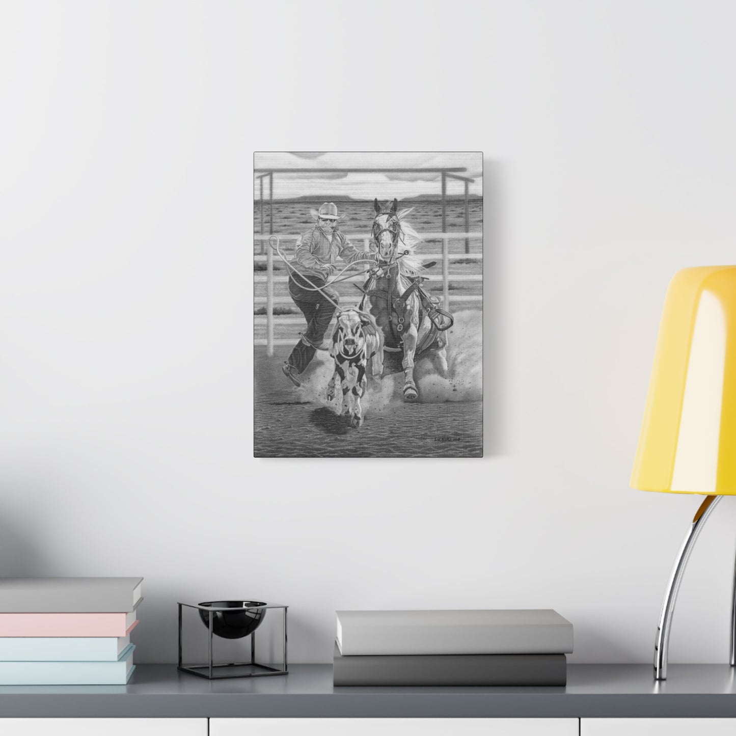 "Stone Cold Throw" Western Artwork on canvas