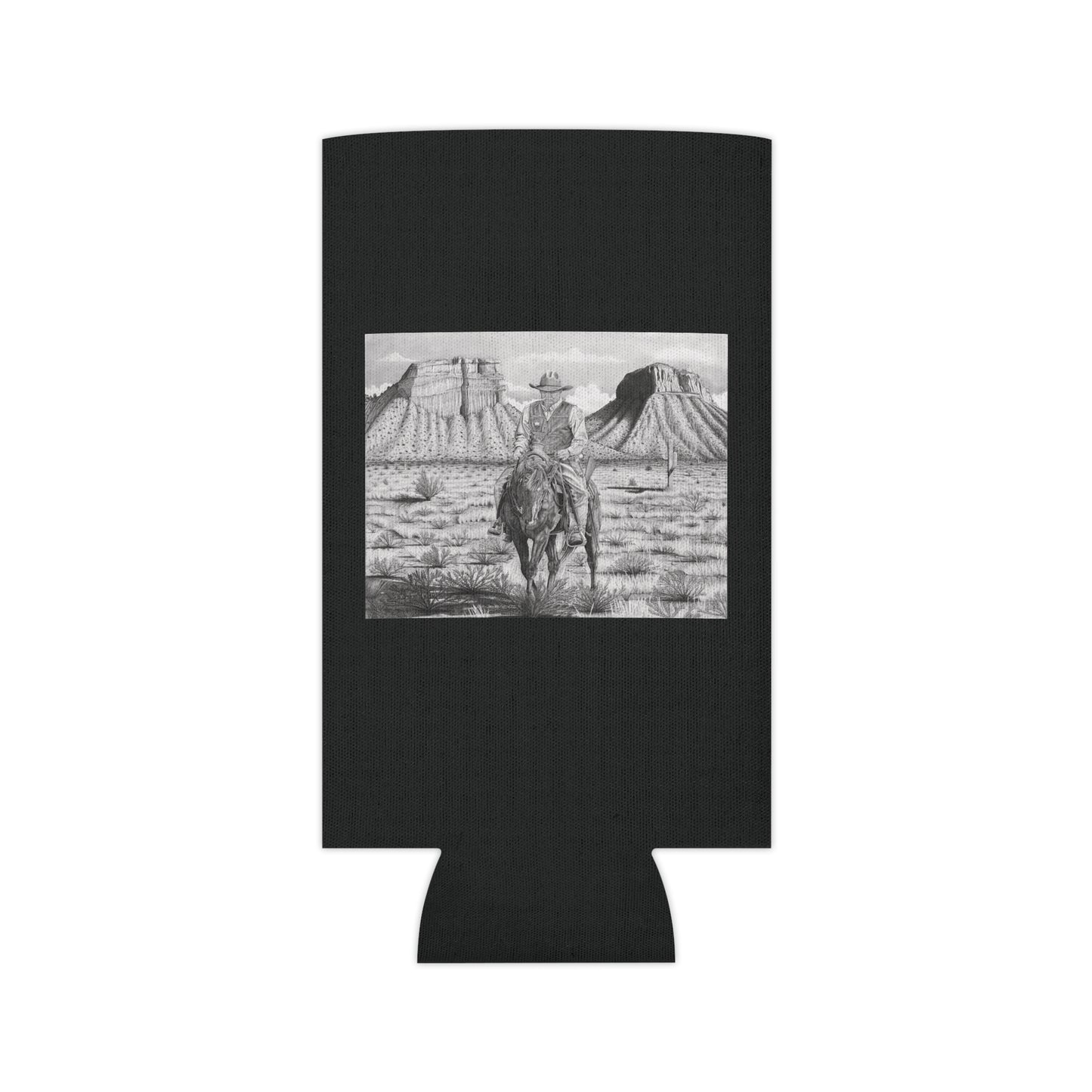 "On The Outlaw Trail" Rustic Cowboy Can Cooler, Western Beverage Sleeve, Outdoor Party Gear, Country-Themed Drink Holder, Ideal for BBQs & Tailgates