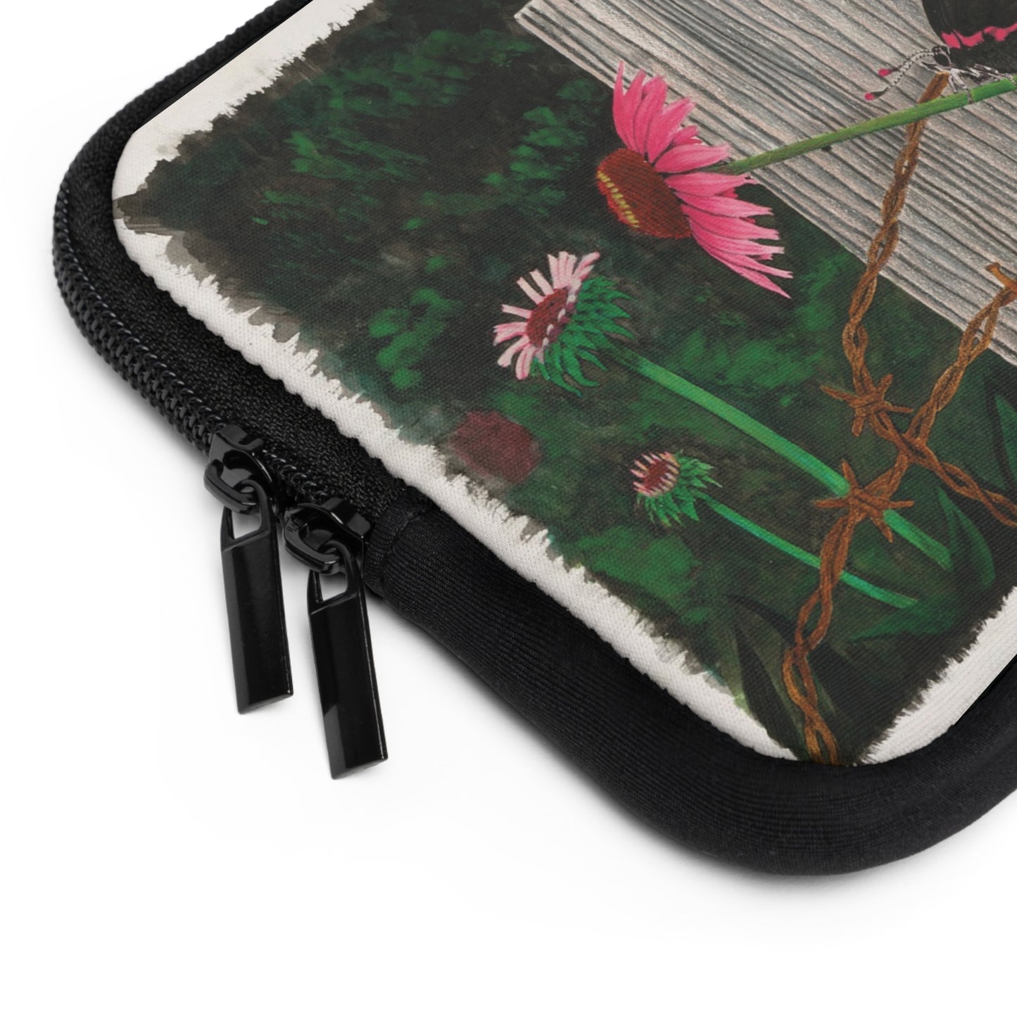 "Fence Post and Buterfly" Rustic Cowboy Laptop Sleeve, Western Cowpoke Case, Unique Gift for Ranch Lovers, Rodeo Accessories, Durable Tech Cover