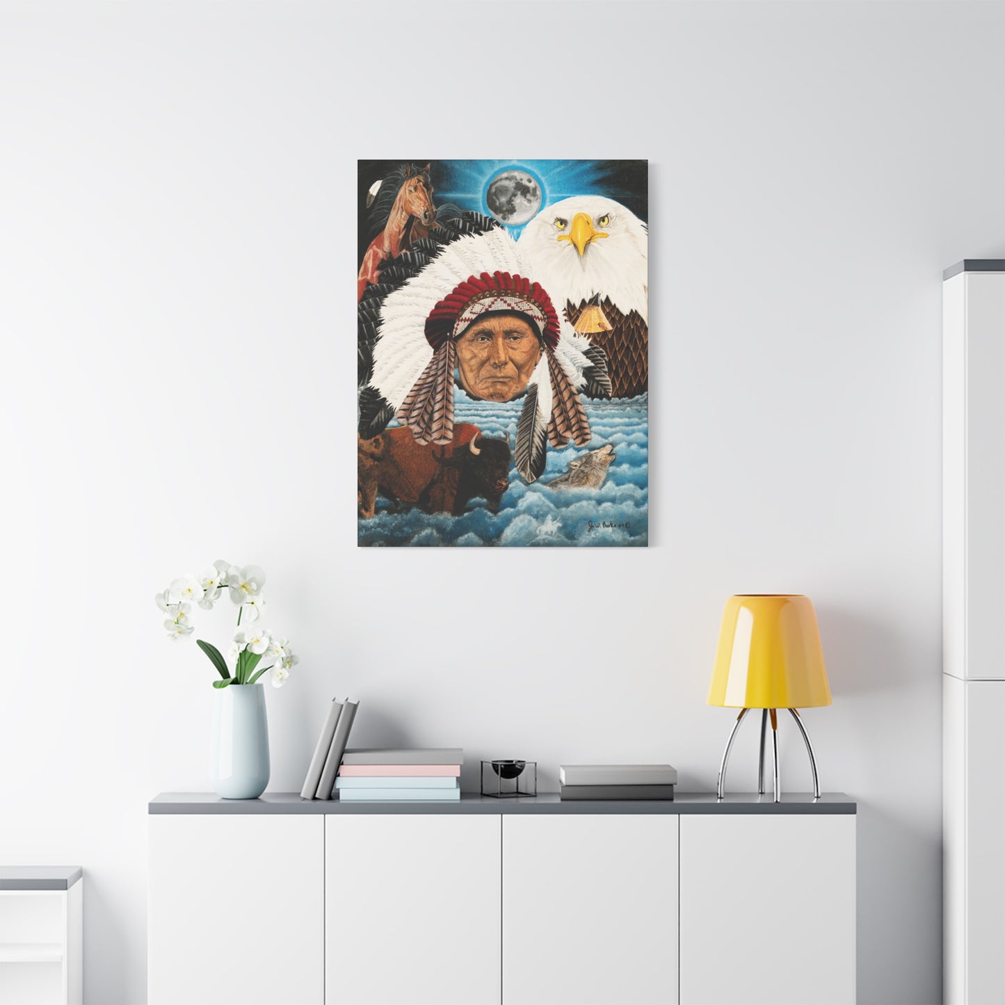 "Dream of Chief Joseph" western art on canvas