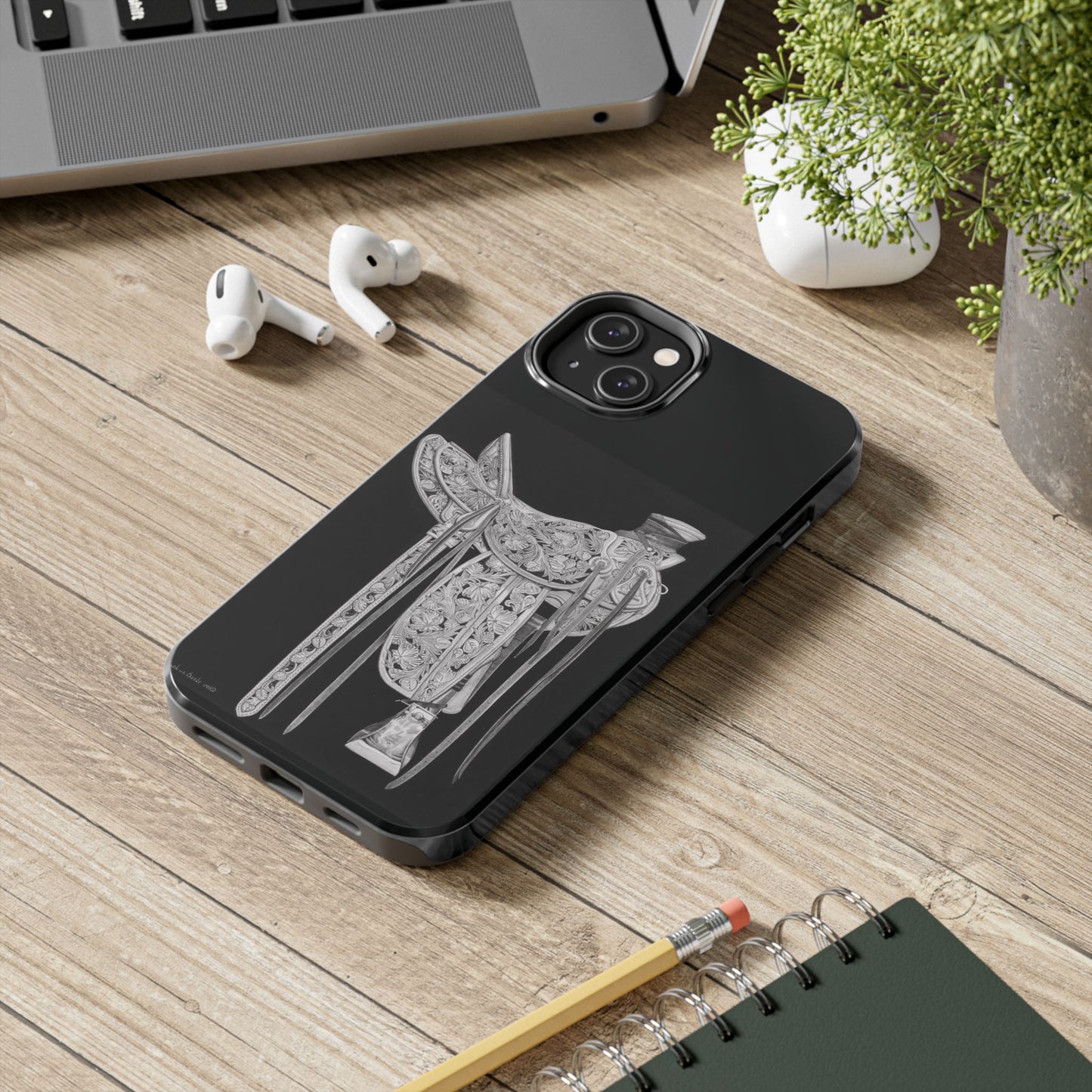 "New Saddle" Western Rodeo Phone Cases, Cowboy Design, Tough Protection, Gift for Him, Ranch Decor, Durable Style