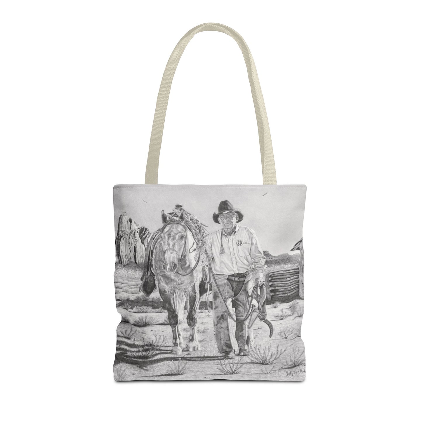 "On The Trail of Outlaw" Western Art Tote Bag