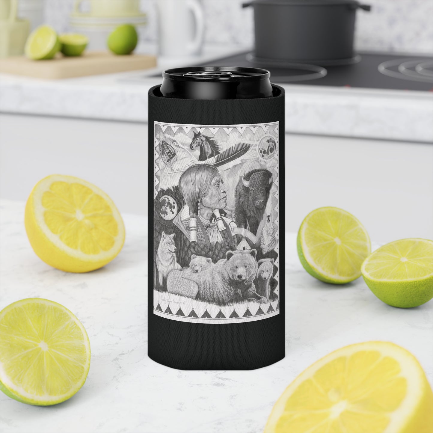 Can Cooler, Western Beverage Sleeve, Outdoor Party Gear, Country-Themed Drink Holder, Ideal for BBQs & Tailgates