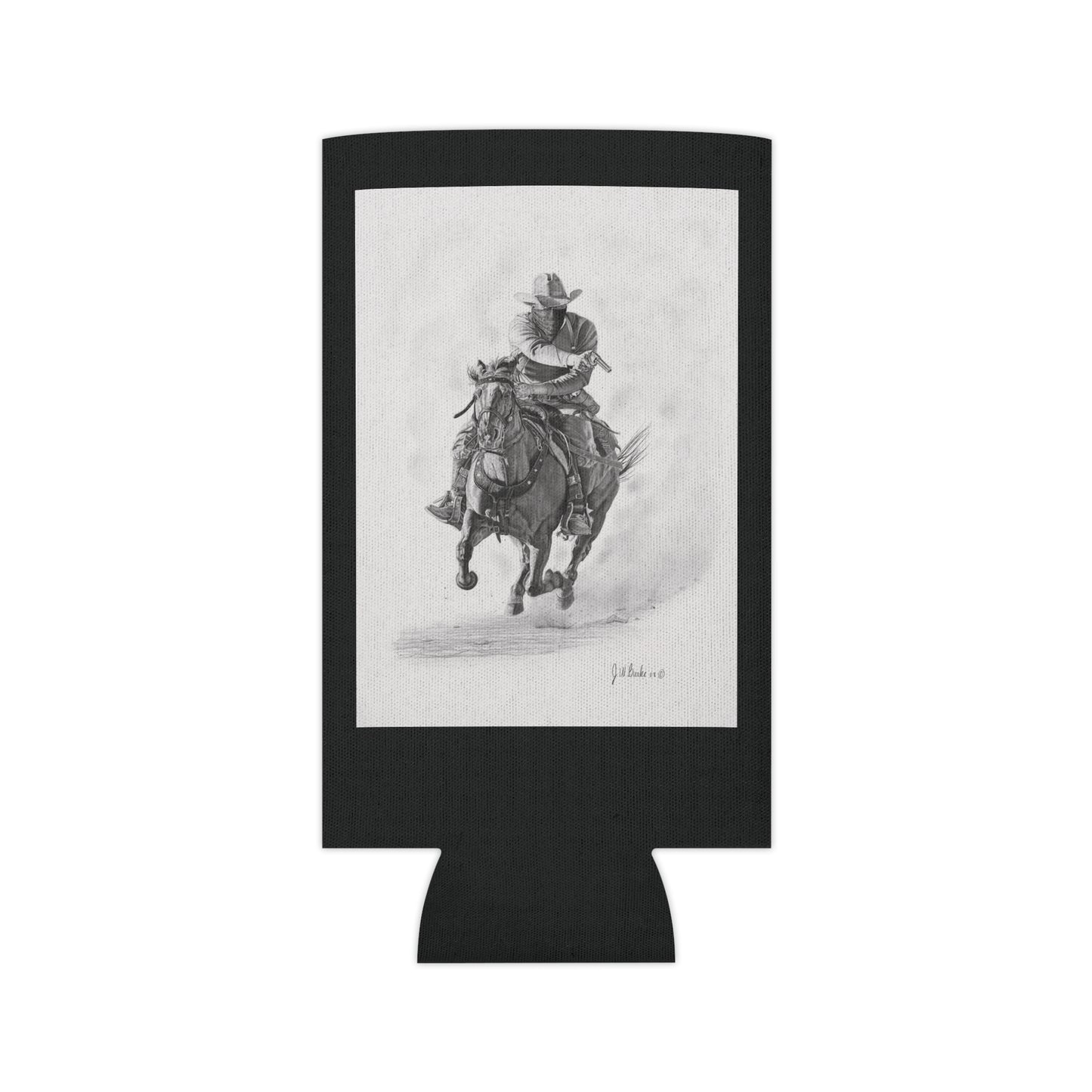 " Bandit " Rustic Cowboy Can Cooler, Western Beverage Sleeve, Outdoor Party Gear, Country-Themed Drink Holder, Ideal for BBQs & Tailgates