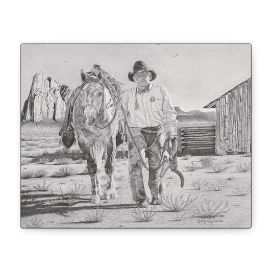 " On THe Trail of Outlaw" Canvas Art