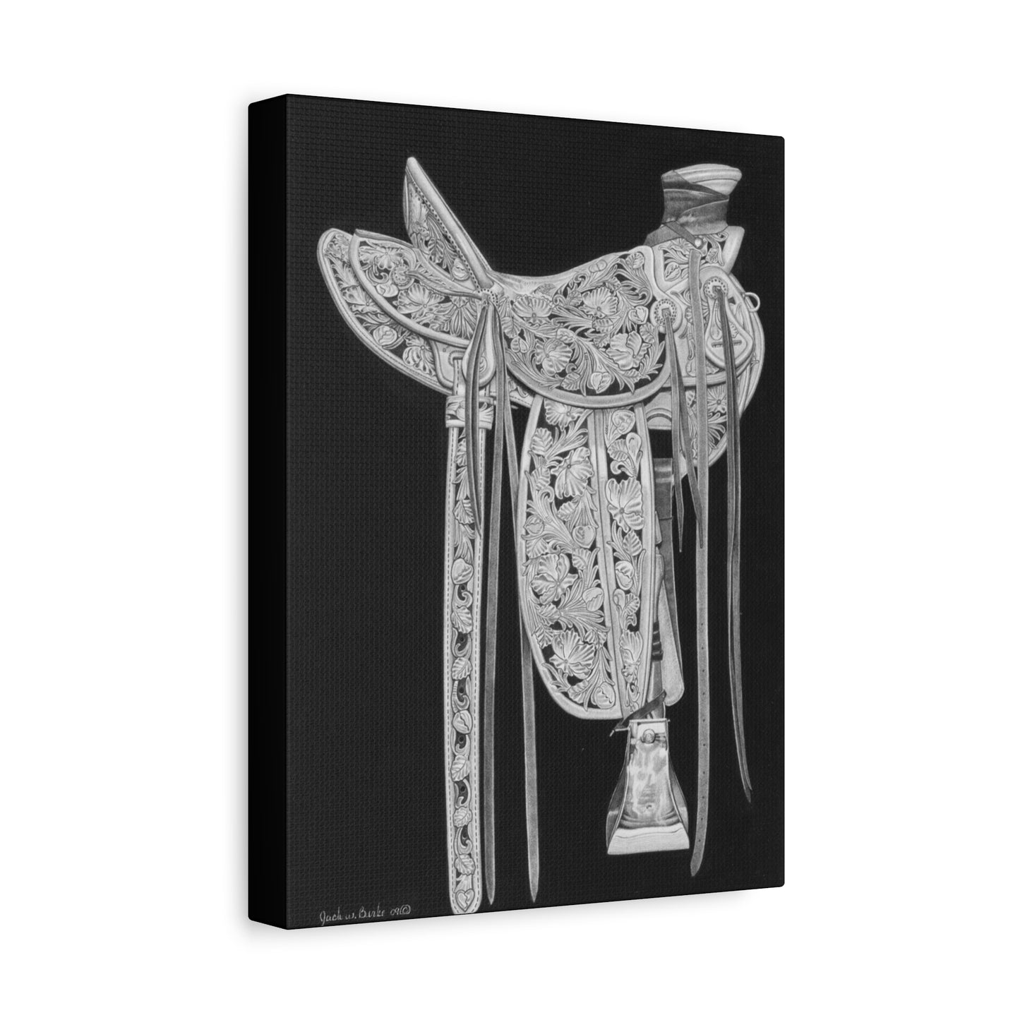 " New Saddle" western art on canvas