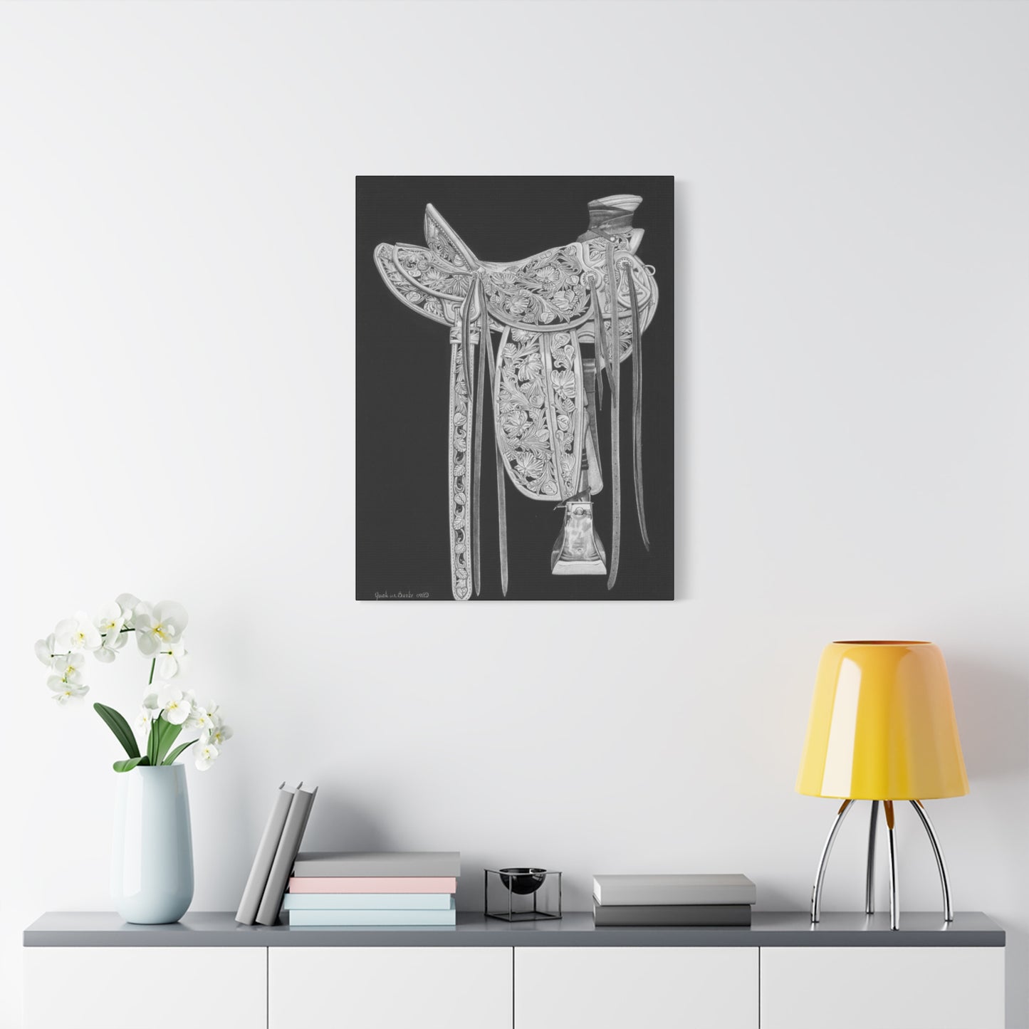 " New Saddle" western art on canvas