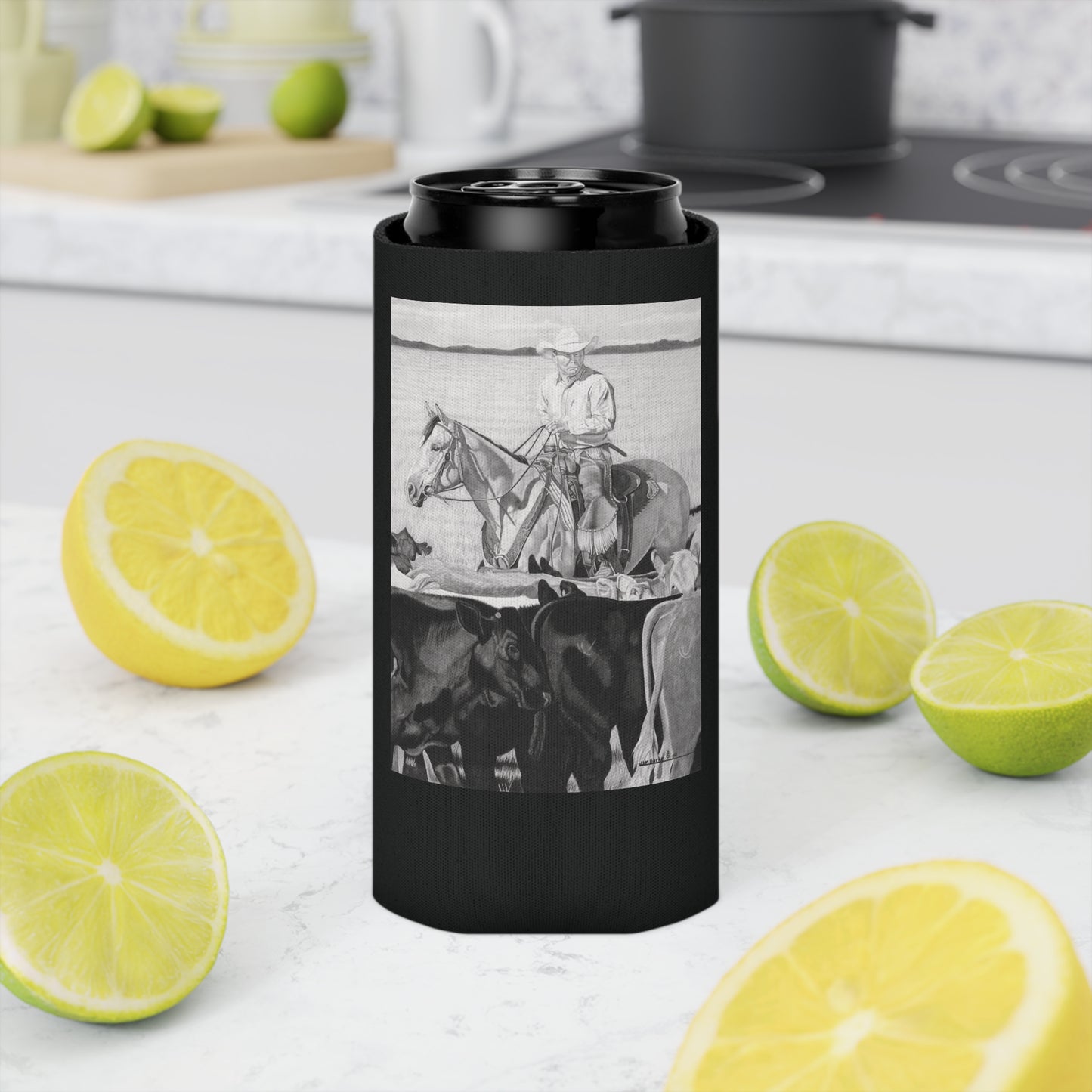 Can Cooler, Western Beverage Sleeve, Outdoor Party Gear, Country-Themed Drink Holder, Ideal for BBQs & Tailgates