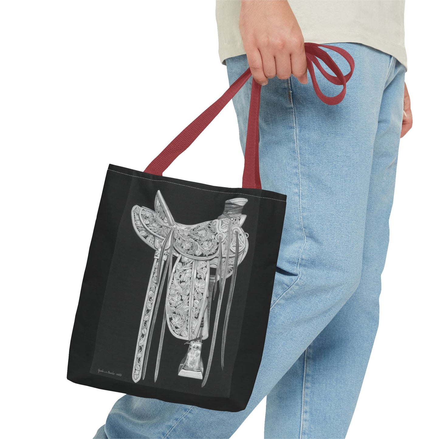 "New Saddle " Western Style Shopping Tote, Equestrian Gift, Farmhouse Decor, Horse Lover Accessory