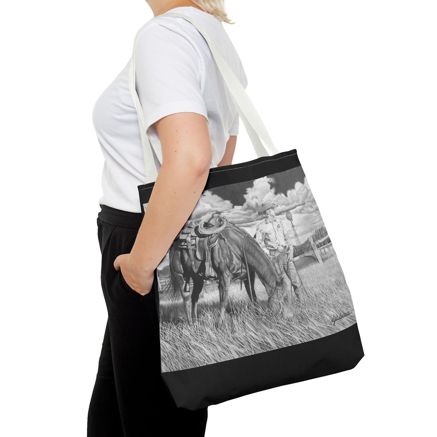Young Cowboy Dream Western Art Tote Bag