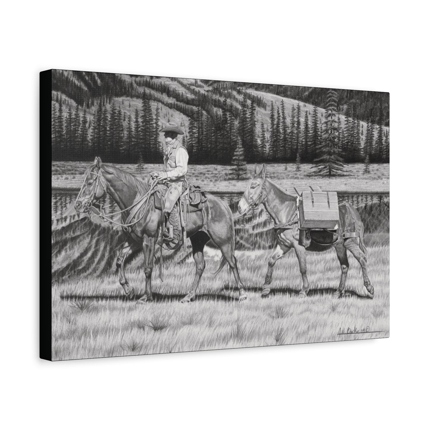 "Still Day on The Trail" Rustic Western Artwork.