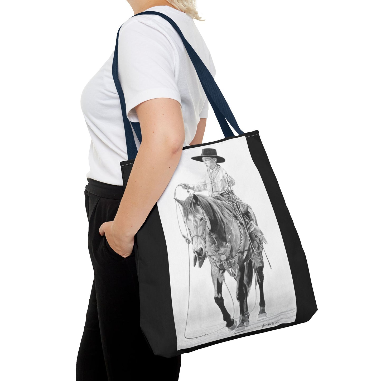 "Young Cowboy " Tote Bag, Western Style Shopping Tote, Equestrian Gift, Farmhouse Decor, Horse Lover Accessory