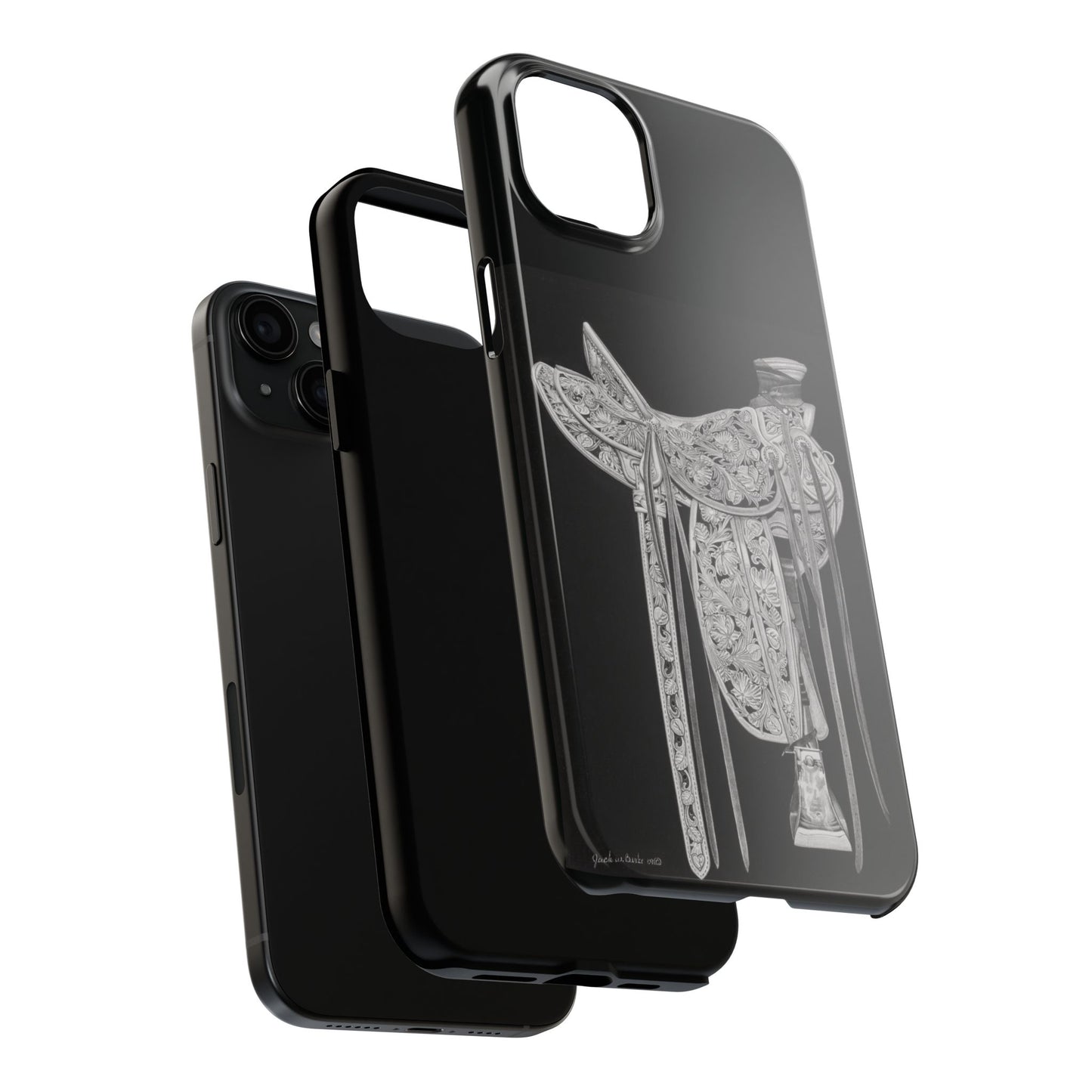 "New Saddle" Western Rodeo Phone Cases, Cowboy Design, Tough Protection, Gift for Him, Ranch Decor, Durable Style
