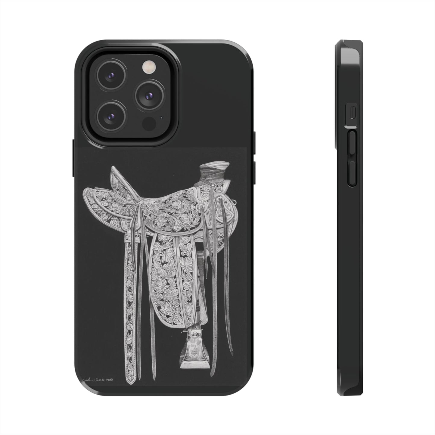 "New Saddle" Western Rodeo Phone Cases, Cowboy Design, Tough Protection, Gift for Him, Ranch Decor, Durable Style