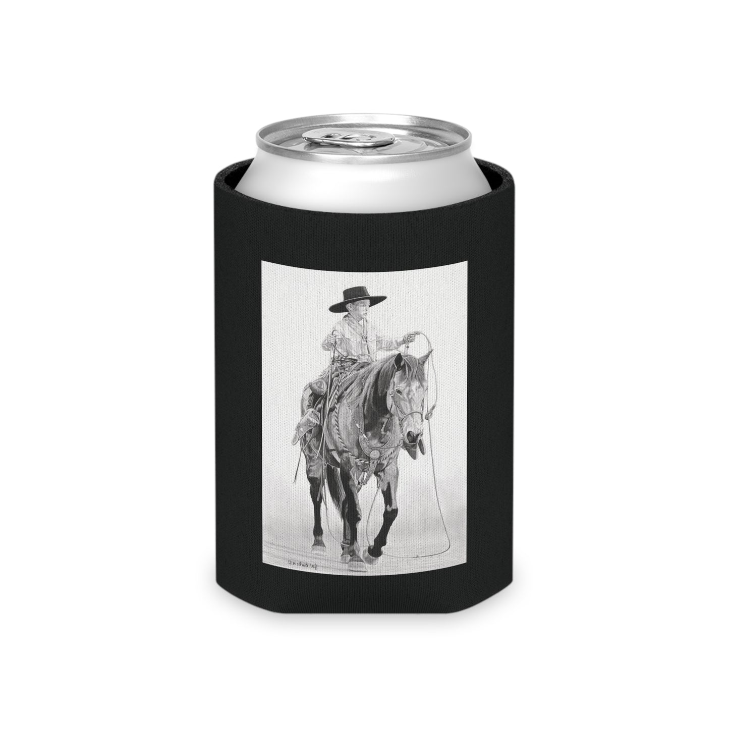 'Young Cowboy' Rustic Cowboy Can Cooler, Western Beverage Sleeve, Outdoor Party Gear, Country-Themed Drink Holder, Ideal for BBQs & Tailgates