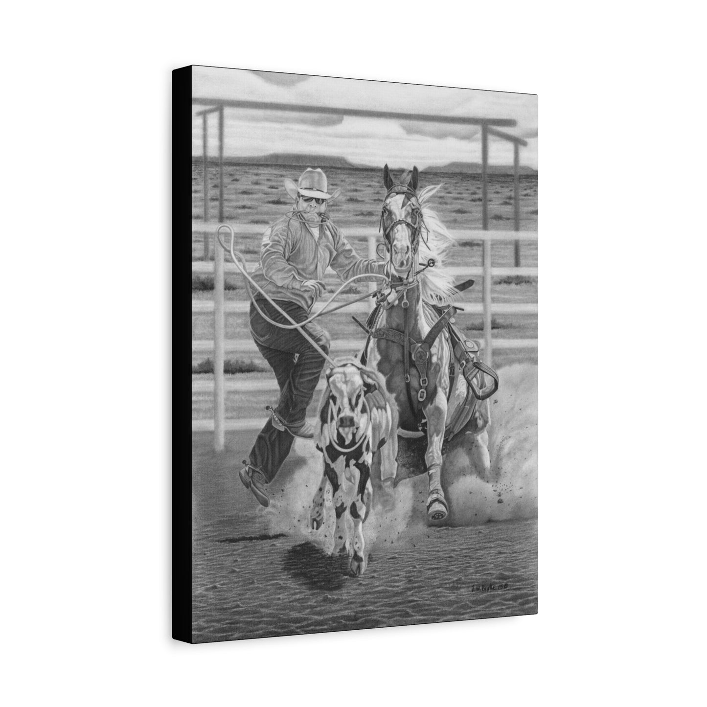 "Stone Cold Throw" Western Artwork on canvas