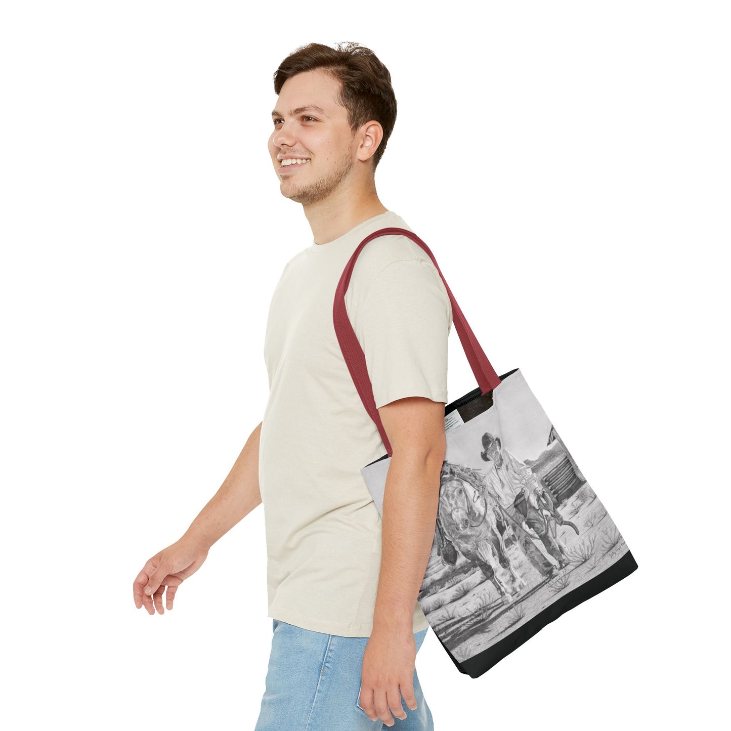 "On The Trail of Outlaw" Western Art Tote Bag