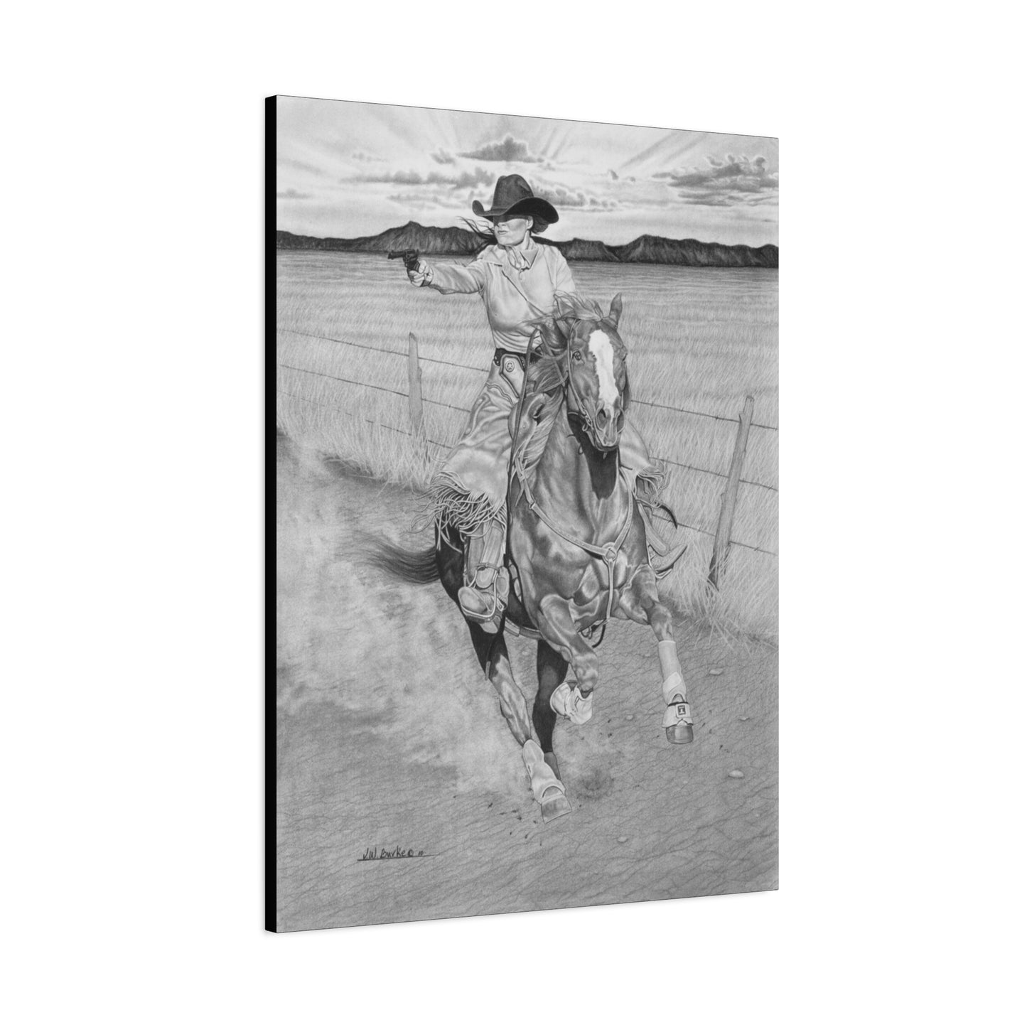 "Dangerouse and Beautiful" western art on canvas