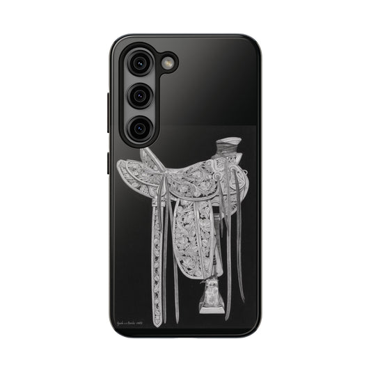 "New Saddle" Western Rodeo Phone Cases, Cowboy Design, Tough Protection, Gift for Him, Ranch Decor, Durable Style