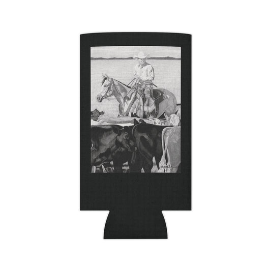 "Hot Day on the Job" Rustic Cowboy Can Cooler, Western Beverage Sleeve, Outdoor Party Gear, Country-Themed Drink Holder, Ideal for BBQs & Tailgates