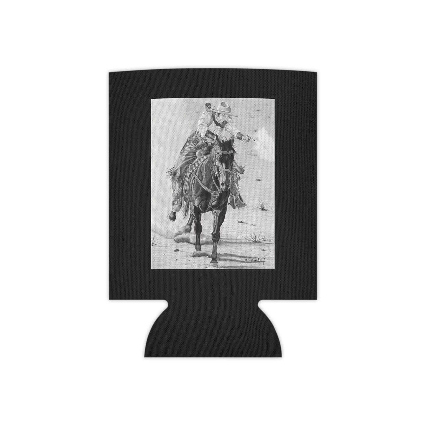 "Wild Bill Rides Again " Rustic Cowboy Can Cooler, Western Beverage Sleeve, Outdoor Party Gear, Country-Themed Drink Holder, Ideal for BBQs & Tailgates