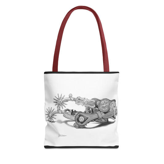 "Spurs" Tote Bag, Western Style Shopping Tote, Equestrian Gift, Farmhouse Decor, Horse Lover Accessory