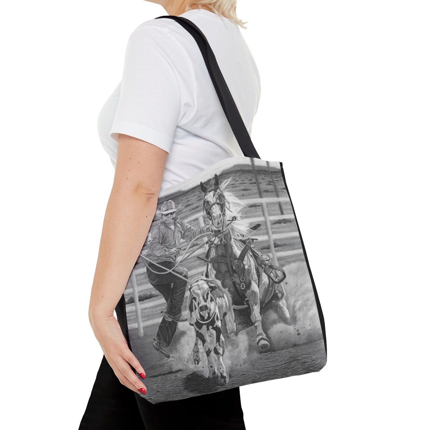 "Stone Cold Throw" Western Art Tote Bag