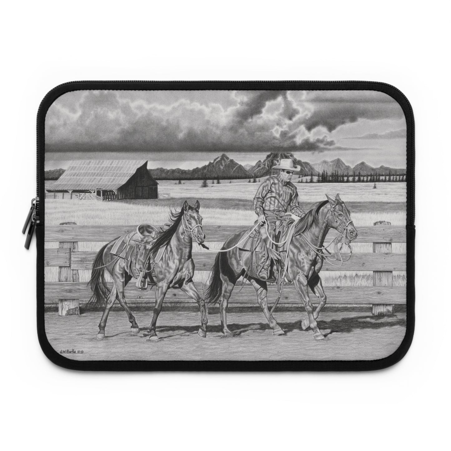 "The Gift Named Storm" Rustic Cowboy Laptop Sleeve, Western Cowpoke Case, Unique Gift for Ranch Lovers, Rodeo Accessories, Durable Tech Cover