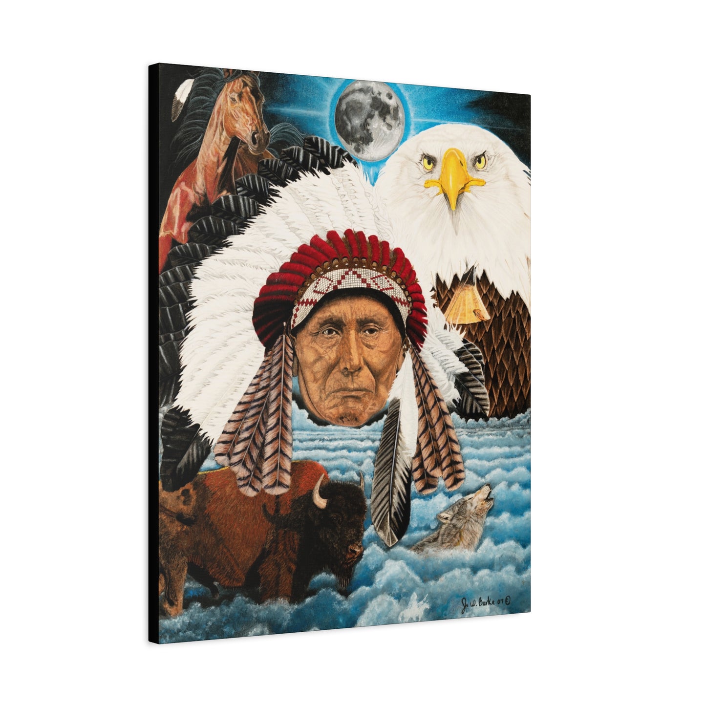 "Dream of Chief Joseph" western art on canvas