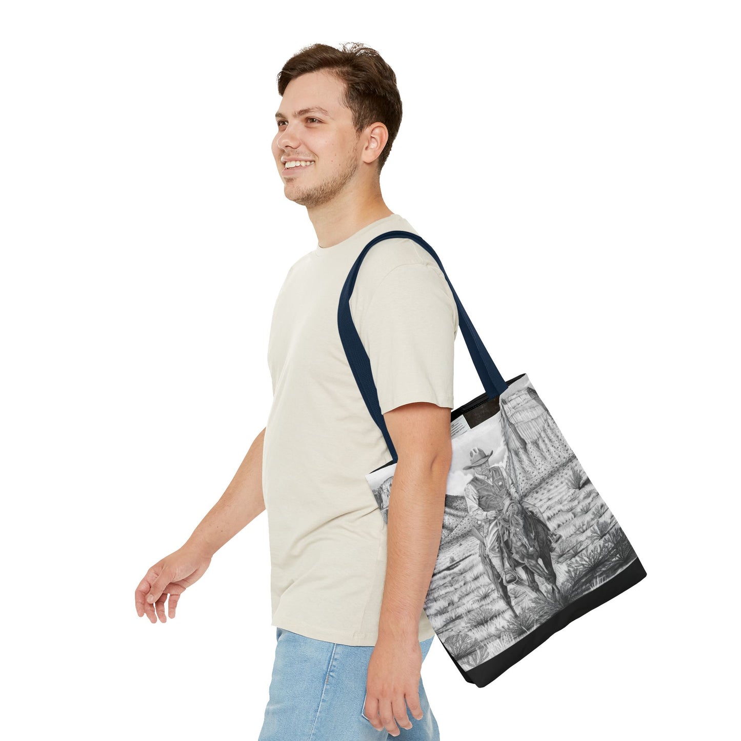 "On the Outlaw Trail "Tote Bag, Western Style Shopping Tote, Equestrian Gift, Farmhouse Decor, Horse Lover Accessory