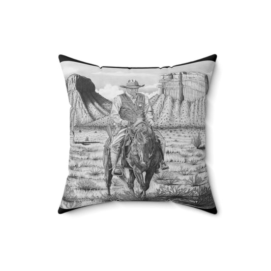 "On the Outlaw Trail" Western Art Square Pillow