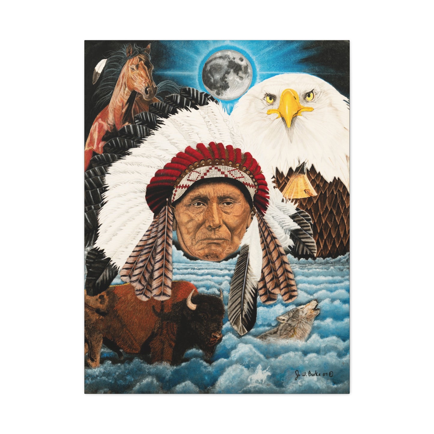 "Dream of Chief Joseph" western art on canvas