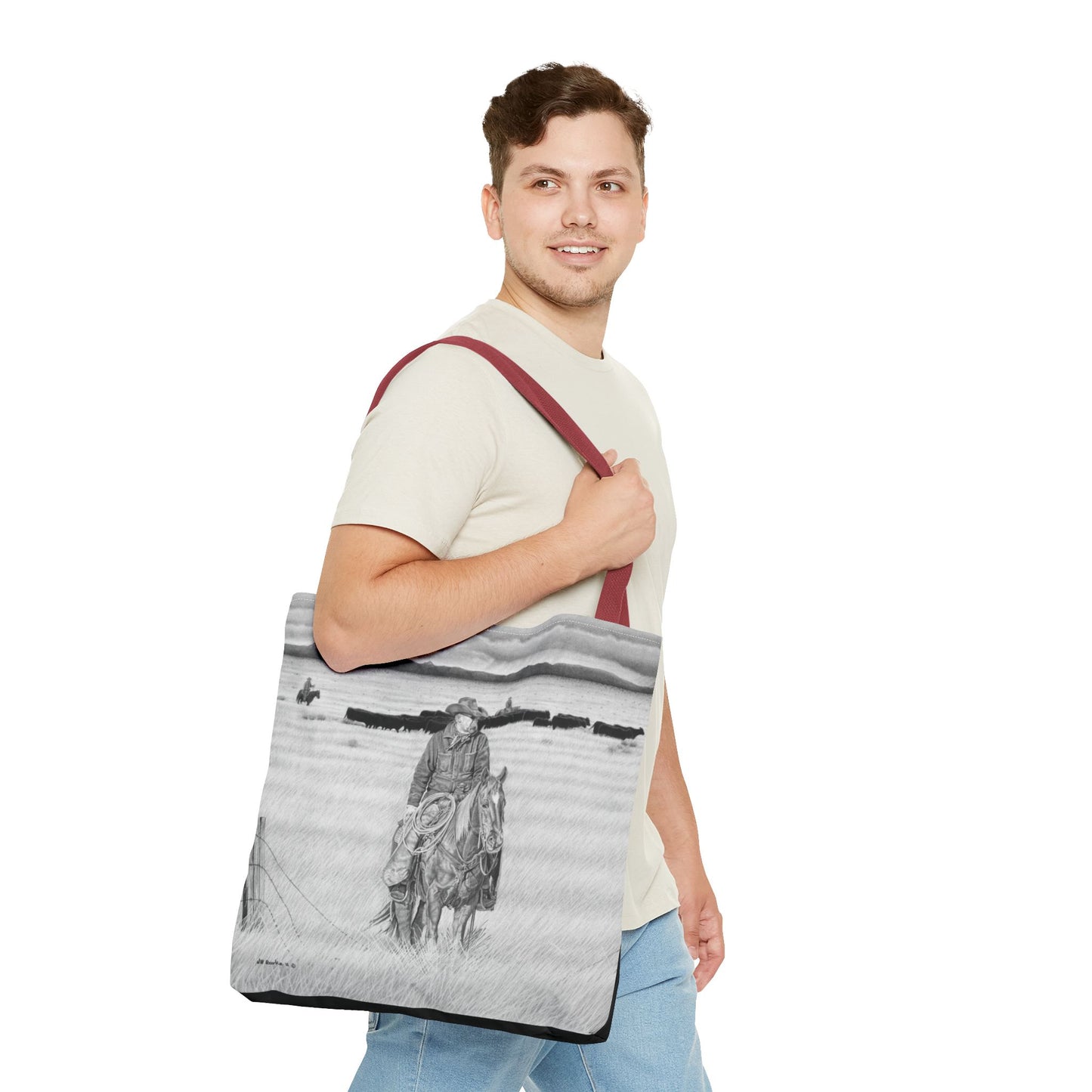 "The Passing Storm" Tote Bag, Western Style Shopping Tote, Equestrian Gift, Farmhouse Decor, Horse Lover Accessory