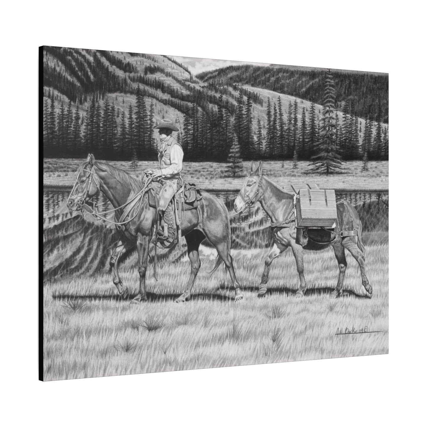 "Still Day on The Trail" Rustic Western Artwork.