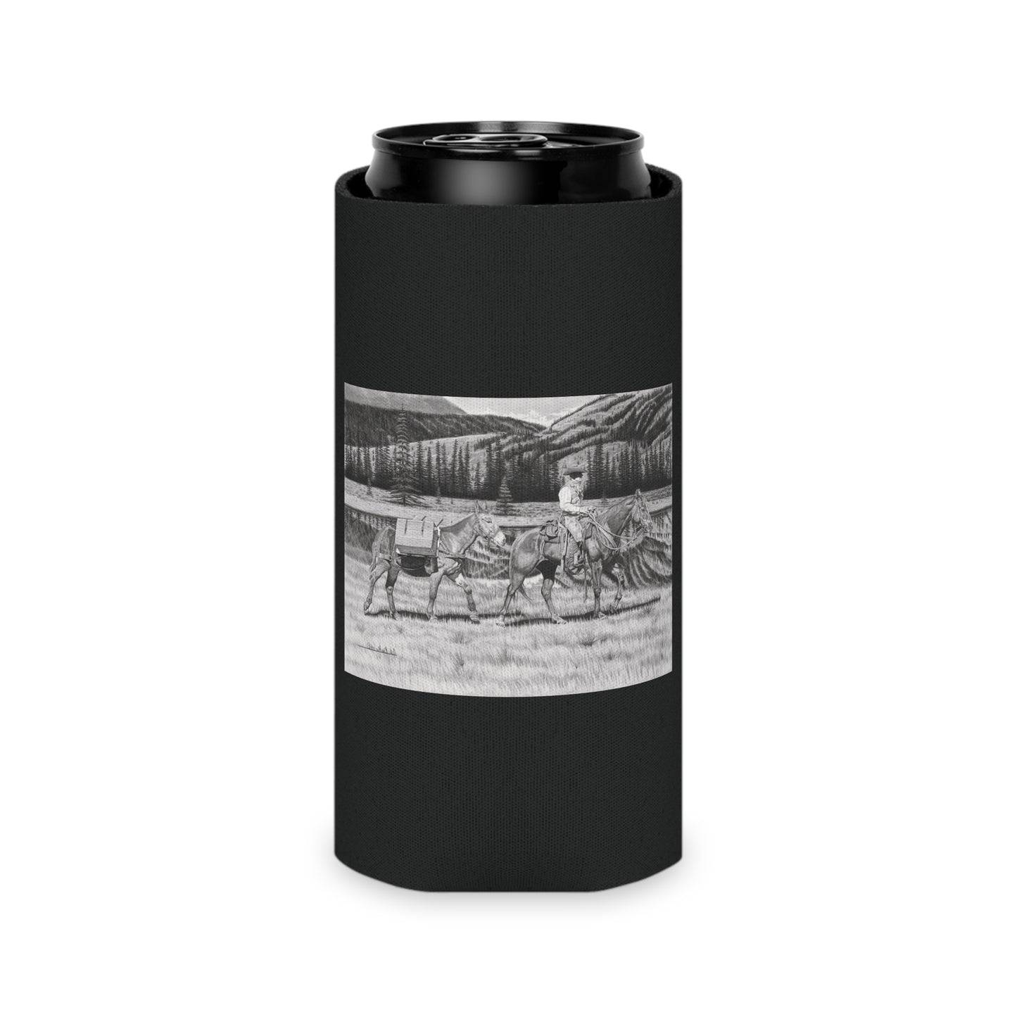 "Stil Day on The Trail " Rustic Cowboy Can Cooler, Western Beverage Sleeve, Outdoor Party Gear, Country-Themed Drink Holder, Ideal for BBQs & Tailgates