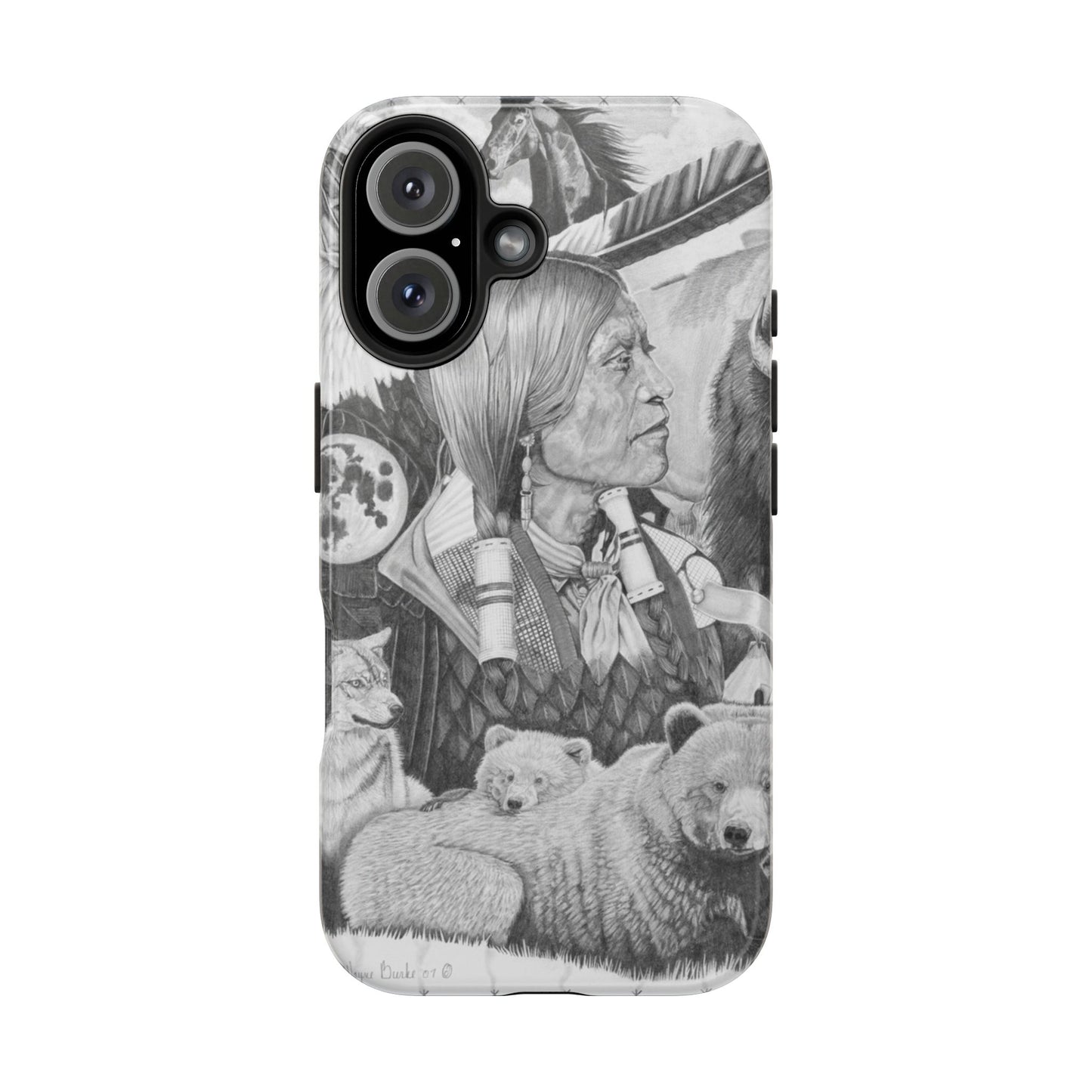"Two Moon Apache Dream" Western Rodeo Phone Cases, Cowboy Design, Tough Protection, Gift for Him, Ranch Decor, Durable Style