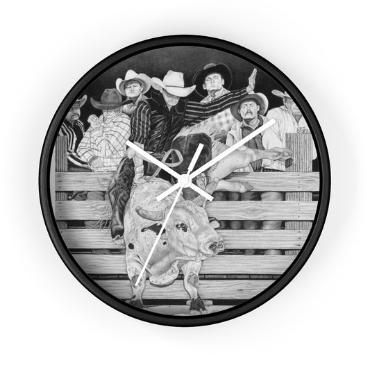 Serious Fun Cowboy Wall Clock - Vintage Farmhouse Decor, Western Theme Timepiece, Country Home Accent, Horse Lover Gift, Unique Wall Art