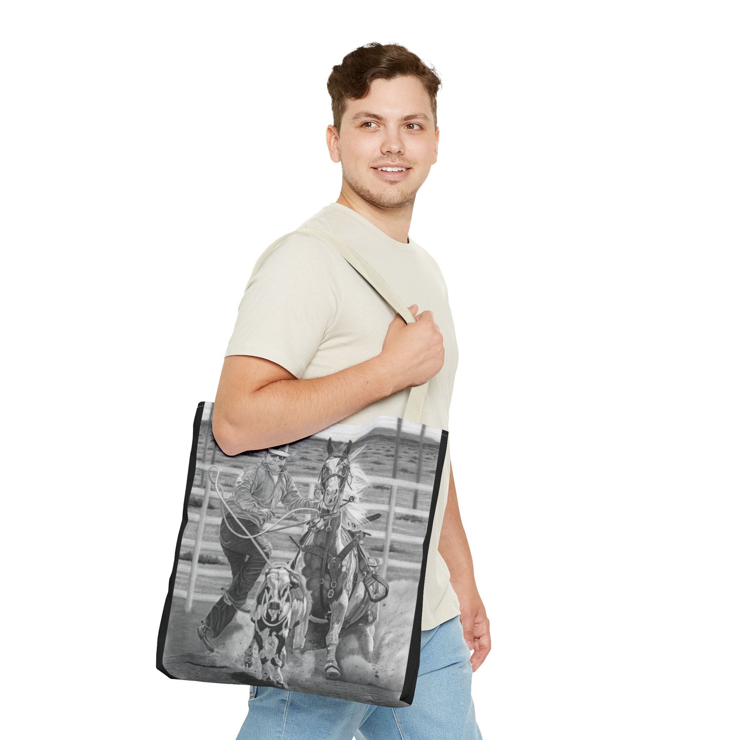 "Stone Cold Throw" Western Art Tote Bag