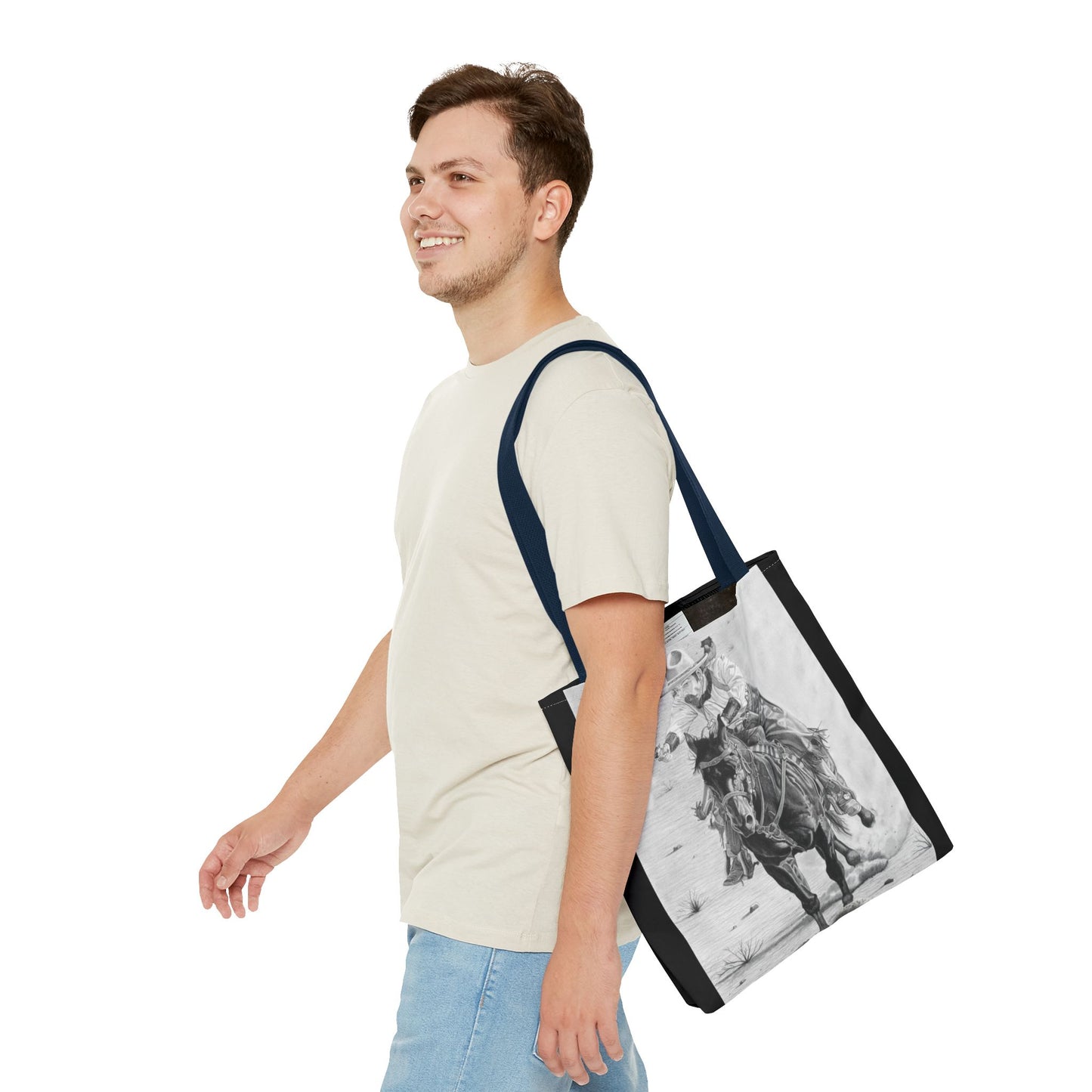 "Wild Bill Rides Again " Tote Bag, Western Style Shopping Tote, Equestrian Gift, Farmhouse Decor, Horse Lover Accessory