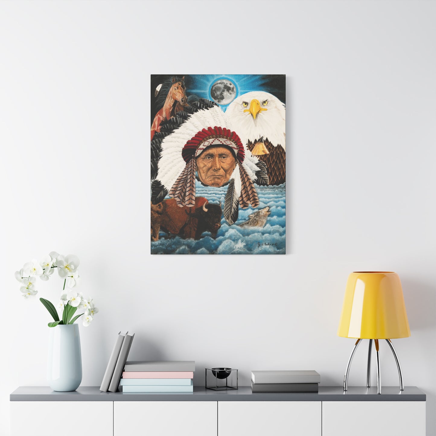 "Dream of Chief Joseph" western art on canvas