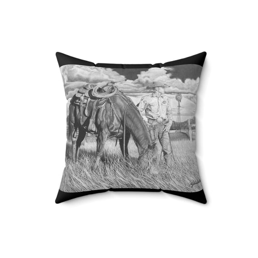 Young Cowboy Dream Western Art Square Pillow